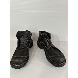 Dr Doc Martens Vintage Combat Boots Made England Shoes Black Leather PC03B MNS 6